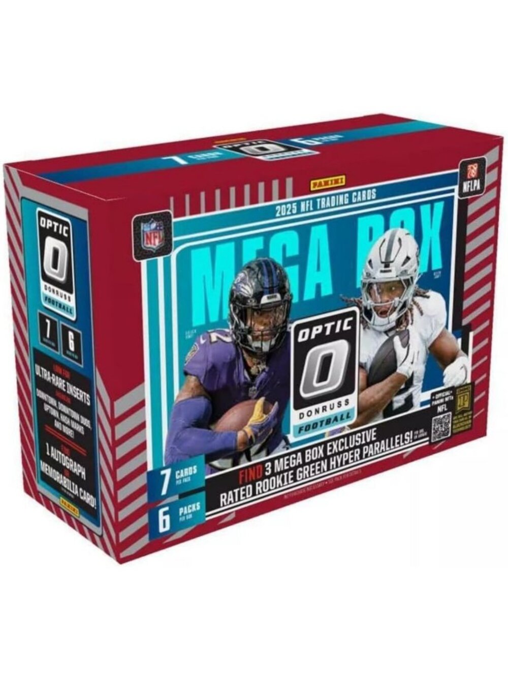 2025 NFL Optic Donruss Football Trading Card Mega Box - Rare Collectible Cards